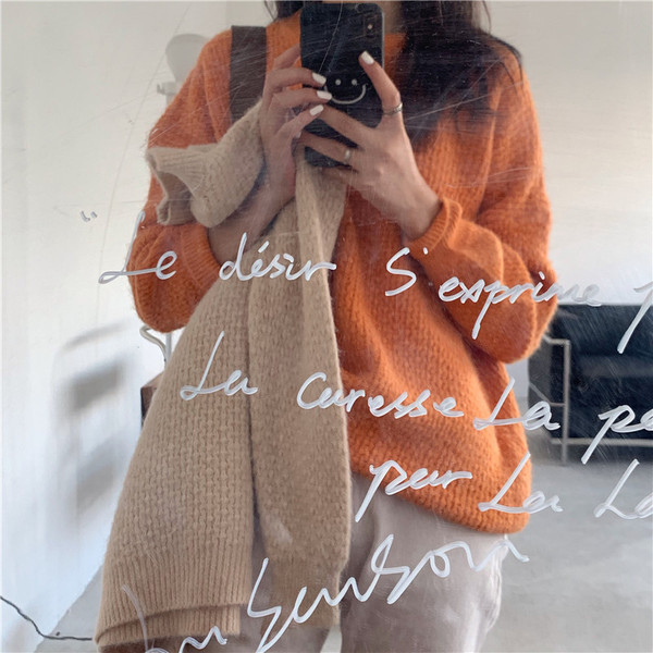 Casual γυναικείο πουλόβερ με στρογγυλη λαιμόκοψη σε διάφορα χρώματα