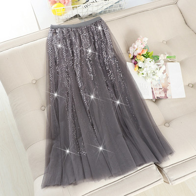 Μοντέρνα γυναικεία φούστα με τούλι και πούλιες σε διάφορα χρώματα