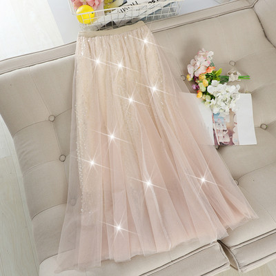 Μοντέρνα γυναικεία φούστα με τούλι και πούλιες σε διάφορα χρώματα