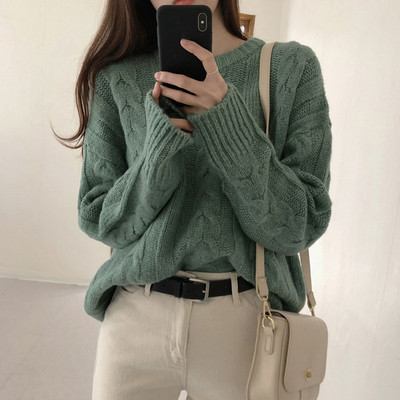 Női téli pulóver lila, zöld és narancs színben