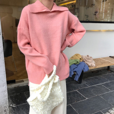 Női alkalmi téli pulóver gallérral több színben