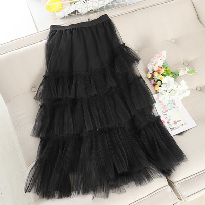 Női szoknya magas derékkal, több színben tüll elemmel