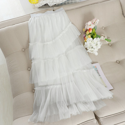 Női szoknya magas derékkal, több színben tüll elemmel