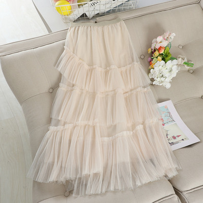 Női szoknya magas derékkal, több színben tüll elemmel
