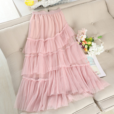 Női szoknya magas derékkal, több színben tüll elemmel