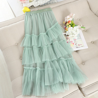 Női szoknya magas derékkal, több színben tüll elemmel