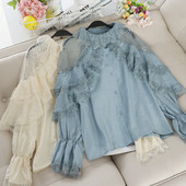 Cămașă elegantă de damă cu mâneci lungi în patru culori