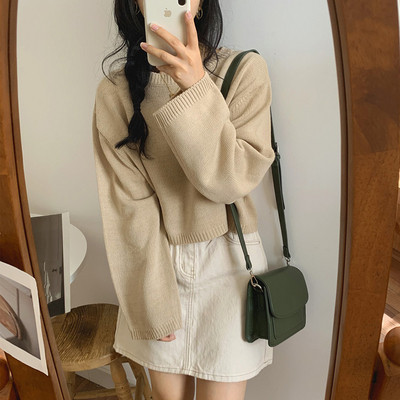 Női őszi-téli blúz széles modell kerek nyakkivágással