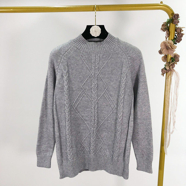 Női alkalmi pulóver sárga, fehér és szürke színben