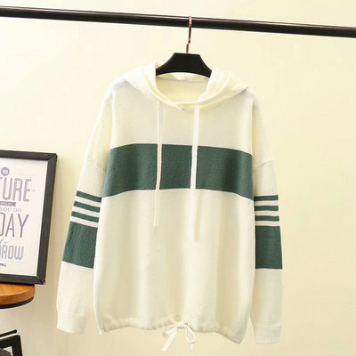 Casual γυναικείο φούτερ με κουκούλα και κορδόνια σε τρία χρώματα