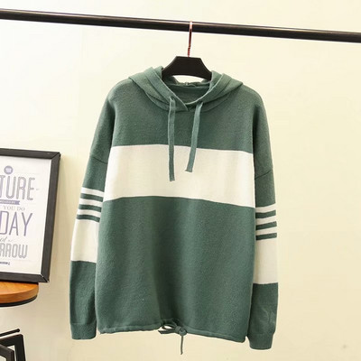 Casual γυναικείο φούτερ με κουκούλα και κορδόνια σε τρία χρώματα