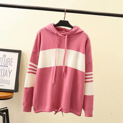 Casual γυναικείο φούτερ με κουκούλα και κορδόνια σε τρία χρώματα