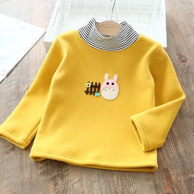 Modern gyermekblúz magas pólógallérral lányoknak rózsaszín, sárga, zöld és bézs színben