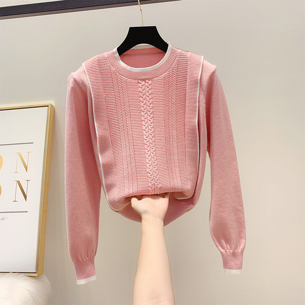 Γυναικείο πουλόβερ με στρογγυλη λαιμόκοψη σε τέσσερα χρώματα