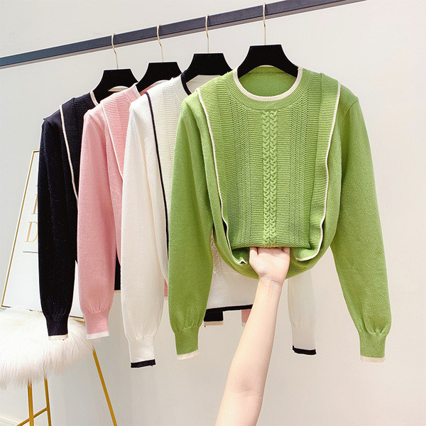 Γυναικείο πουλόβερ με στρογγυλη λαιμόκοψη σε τέσσερα χρώματα