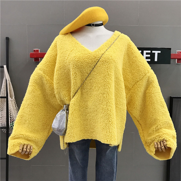 Γυναικείο ζαετό πουλόβερ με λαιμόκοψη σε διάφορα χρώματα