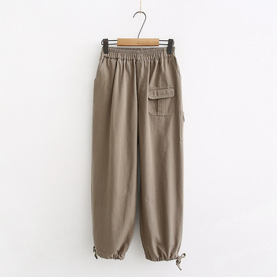 Pantaloni sport de dama cu buzunare si talie inalta