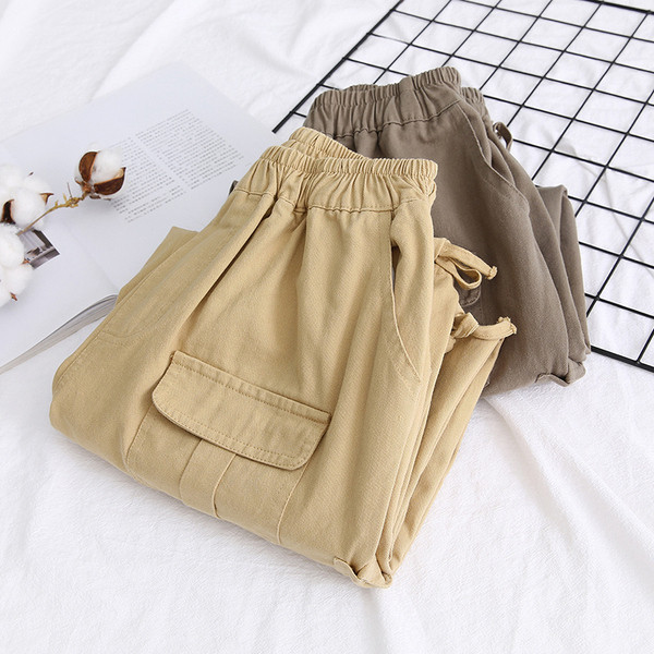 Pantaloni sport de dama cu buzunare si talie inalta