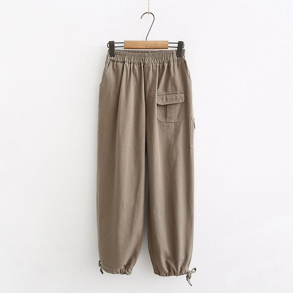 Pantaloni sport de dama cu buzunare si talie inalta