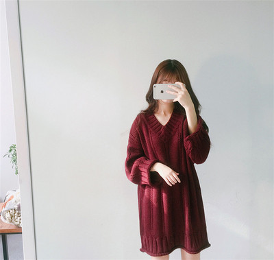 Rochie de iarna de dama cu decolteu spitz in mai multe culori