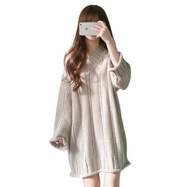 Rochie de iarna de dama cu decolteu spitz in mai multe culori