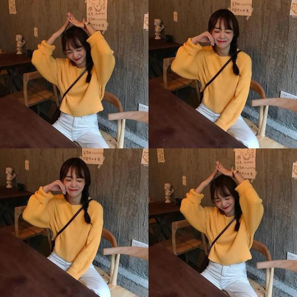 Női őszi-téli pulóver kerek nyakkivágással, többféle színben