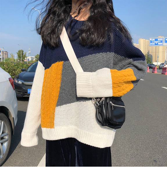 Γυναικείο χειμερινό πουλόβερ με στρογγυλη λαιμόκοψη