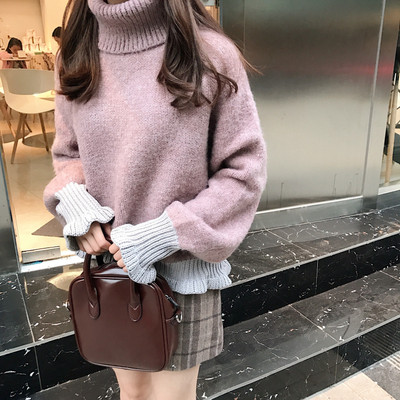 Pulover de iarna de dama cu guler polo inalt in mai multe culori