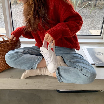 Pulover de iarna model larg cu decolteu rotund - mai multe culori