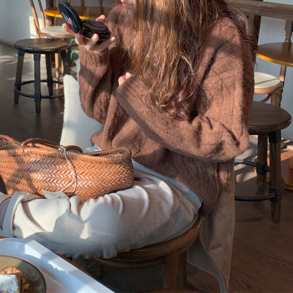 Pulover de iarna model larg cu decolteu rotund - mai multe culori