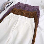 Нов модел дамски панталон -широк модел в бял,кафяв и лилав цвят