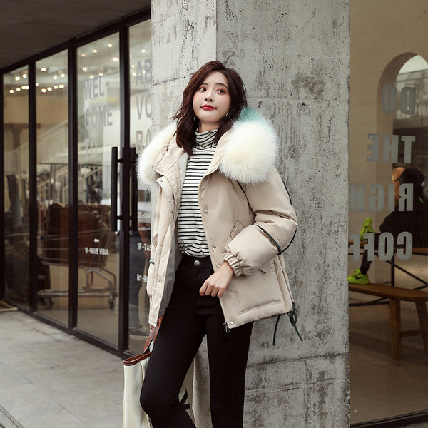 Χειμερινό μοντέλο γυναικείο μπουφάν με κουκούλα σε πέντε χρώματα