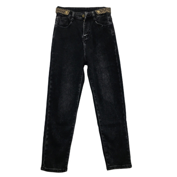 Casual γυναικεία τζιν κλασικό μοντέλο με υψηλή μέση σε μπλε και μαύρο χρώμα