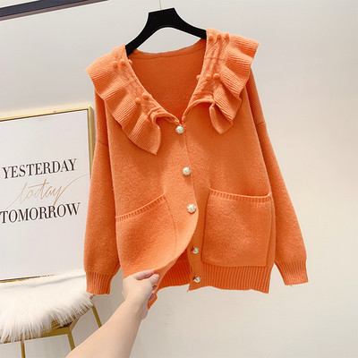 Μοντέρνα γυναικεία ζακέταμε πέρλες και τσέπες σε τέσσερα χρώματα