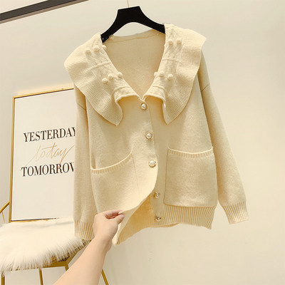 Μοντέρνα γυναικεία ζακέταμε πέρλες και τσέπες σε τέσσερα χρώματα