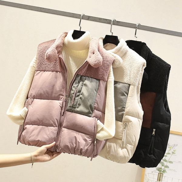 Нов модел ежедневен дамски елек в розов,черен и бежов цвят