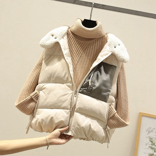 Нов модел ежедневен дамски елек в розов,черен и бежов цвят