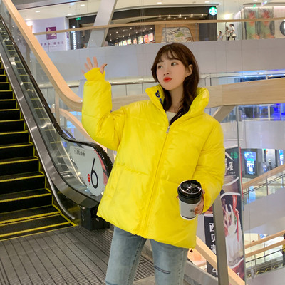 Jachetă scurtă de damă modernă cu efect strălucitor și guler înalt în șase culori