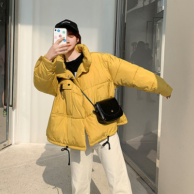 Casual γυναικείο χειμερινό μπουφάν φαρδύ μοντέλο με υψηλό γιακά σε τέσσερα χρώματα