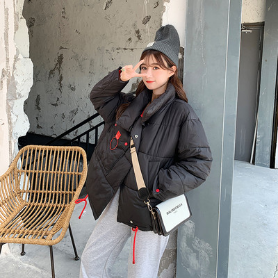 Casual γυναικείο χειμερινό μπουφάν φαρδύ μοντέλο με υψηλό γιακά σε τέσσερα χρώματα