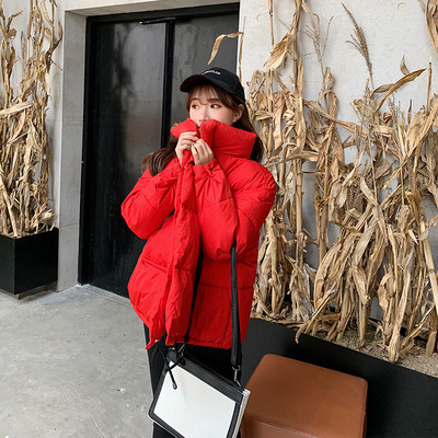 Casual γυναικείο χειμερινό μπουφάν φαρδύ μοντέλο με υψηλό γιακά σε τέσσερα χρώματα