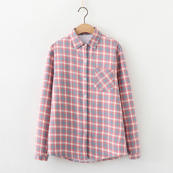 Camasa de dama in carouri model nou cu guler clasic in galben, roz si mov