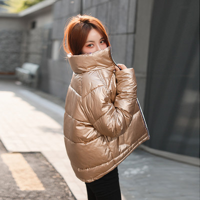 Μοντέρνο γυναικείο μπουφάν με ψηλό γιακά και τσέπες σε πέντε χρώματα