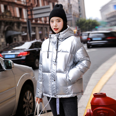 Μοντέρνο χειμερινό γυναικείο μπουφάν με κουκούλα και φερμουάρ σε πέντε χρώματα