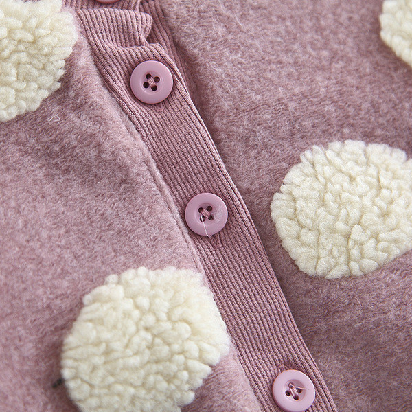 Vestă modernă pentru copii cu nasturi și decolteu O în mov și negru