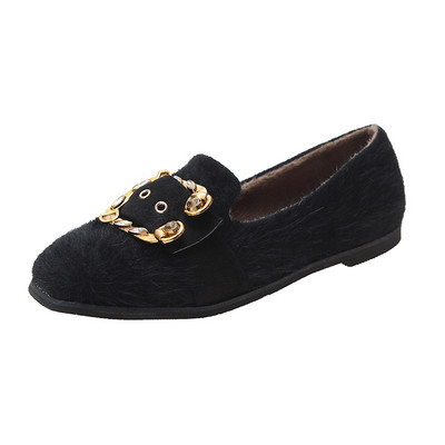 Modern női mokaszin fém csattal fehér és fekete színben