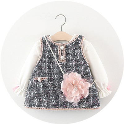 Νέο παιδικό σετ  φόρεμα + μπλούζα για κορίτσια σε δύο χρώματα