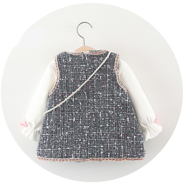 Νέο παιδικό σετ  φόρεμα + μπλούζα για κορίτσια σε δύο χρώματα