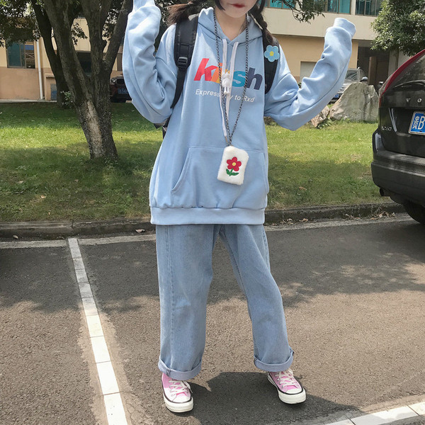 Γυναικεία casual μπλούζα με κουκούλα και εφαρμογή