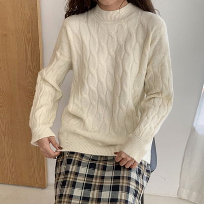 Női alkalmi pulóver zöld, narancs és fehér színben